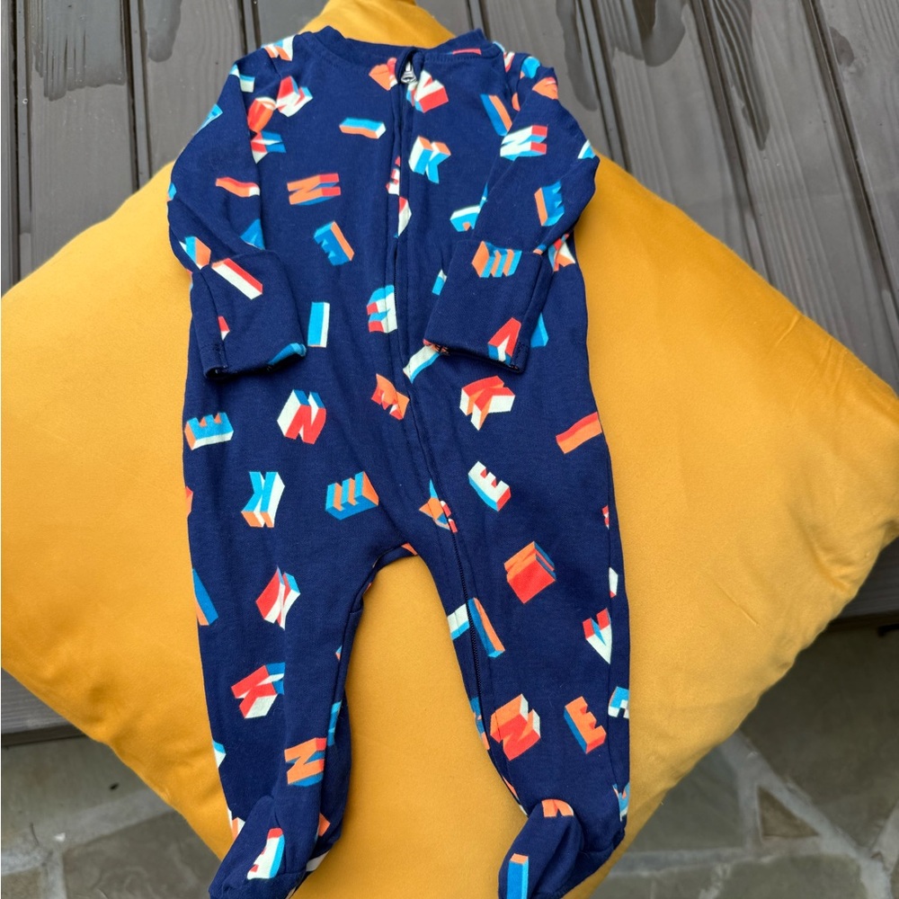 Nike Blue and Orange Kids One Piece Footie